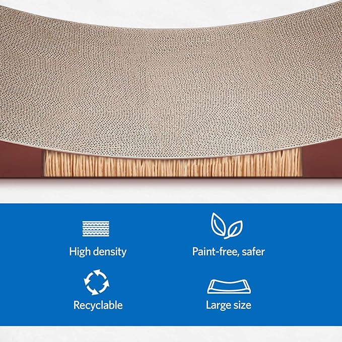 Cat Scratcher Cardboard Lounge Bed with Bell Ball Toy