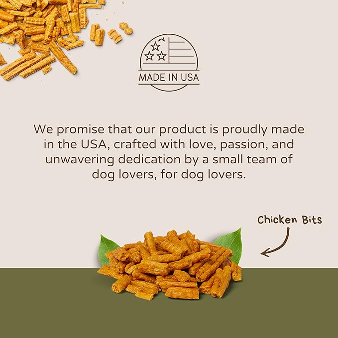 Chicken Bits Pure Chicken Dog Treats - Vet Approved, Natural, Grain Free, Healthy 16oz