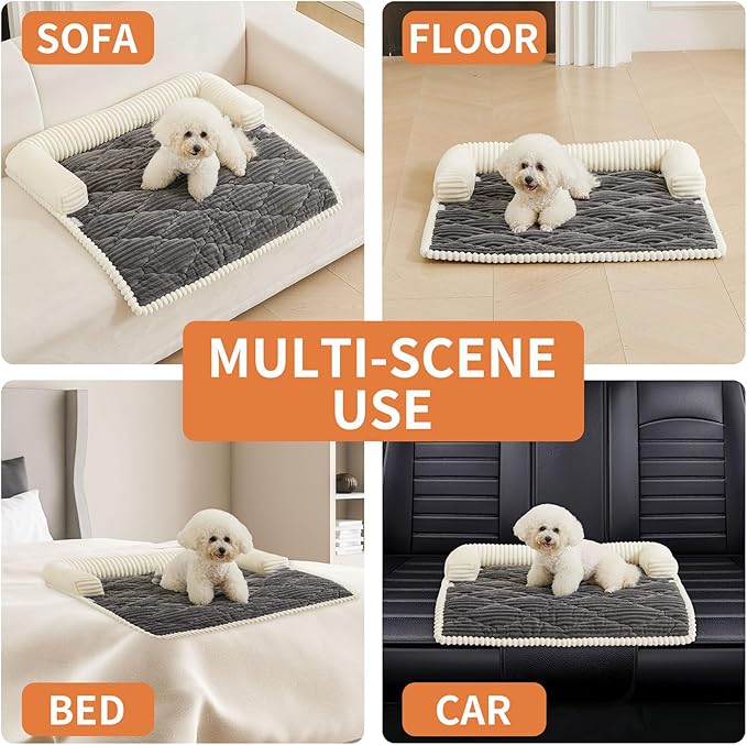 HAOMAIJIA Dog Couch Bed for Large Dogs, Non Slip Pet Couch Covers for Sofa Thick Soft Washable Dog Couch Cover Protector All Seasons Universal Dogs and Cats Bed Mat (Grey, X-Large)