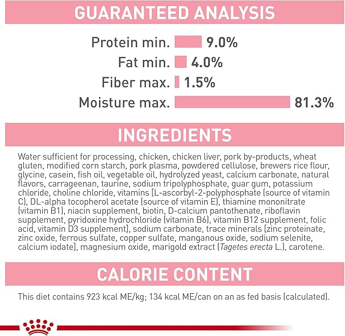 Royal Canin Feline Health Nutrition Mother & Babycat Queen Ultra Soft Mousse in Sauce Cat Food, 3 oz (Pack of 6)