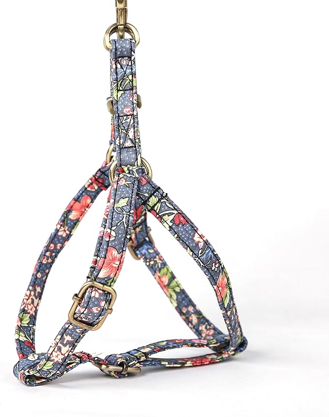 Angie and Allie Organic Cotton Personalized Step in Dog Harness,Custom Dog Halter Vests,Adjustable No Pull Canine Halter Harness for Small Medium Large Dogs