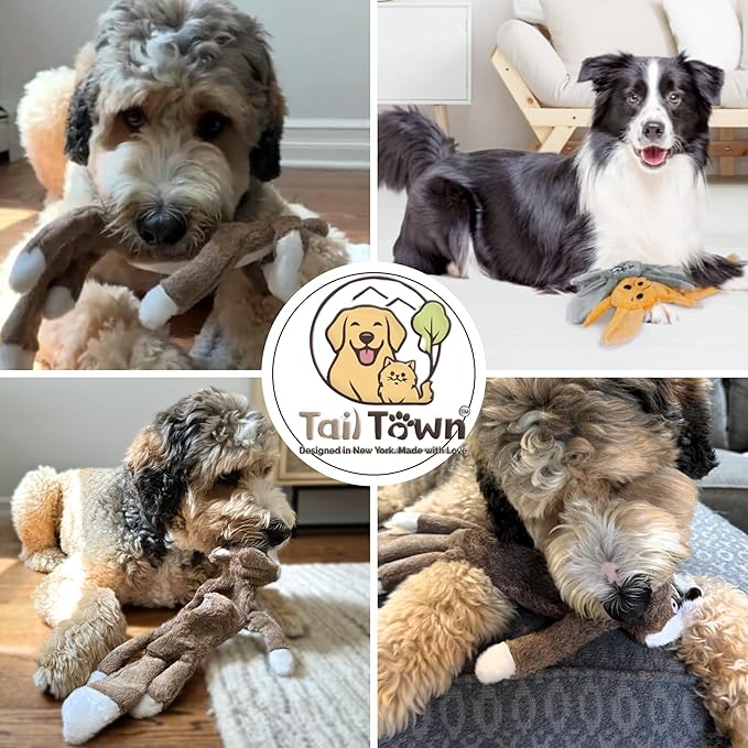 Plush Fox Dog Toy – Squeaky & Crinkle, No Stuffing, Soft & Durable – For Small, Medium & Large Dogs, All Breeds – Perfect for Puppies & Senior Dogs, Premium Safe Chew Play