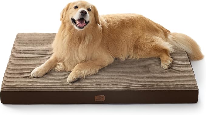 Bedsure XXL Dog Bed for Crate - Extra Large Orthopedic Pet Beds with Removable Machine Washable Cover, NOT Waterproof Egg Crate Foam Puppy Pad, Suitable for Pet Up to 100 lbs, 47"x29"