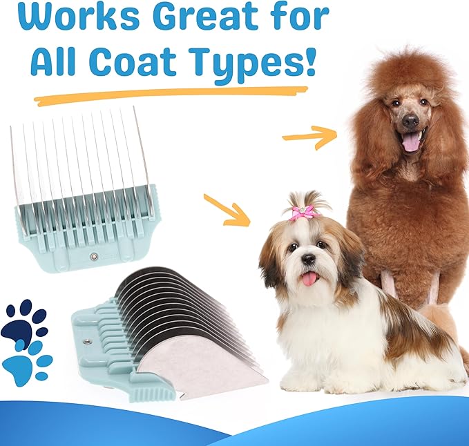 25MM 1" Cut Wide Clipper Guard Attachment Fits for A5 type Blade | Stainless Steel Blade for Professional Groomers and Stylist | Snap-On/Off Design