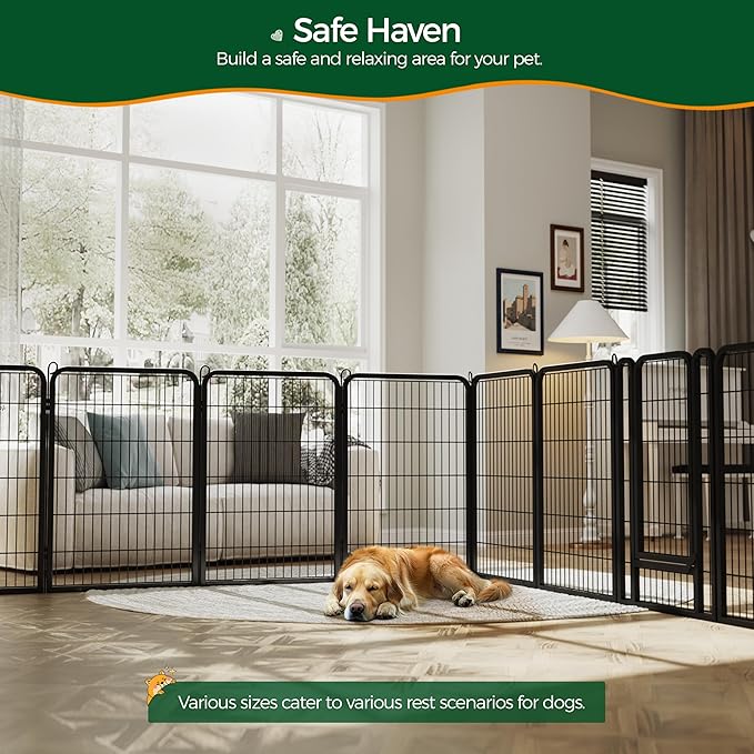 Yaheetech Dog Playpen Outdoor, 40 inch 6 Panels Dog Pen Indoor Heavy Duty Puppy Exercise Pen Metal Pet Fence for RV Camping/Yard/Garden