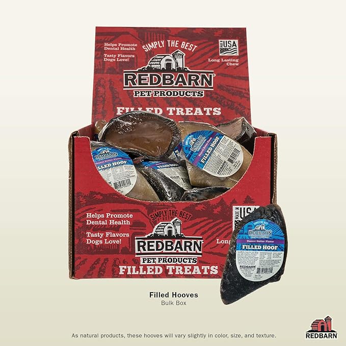 Redbarn Pet Products Filled Hooves-Peanut Butter, Pack of 25