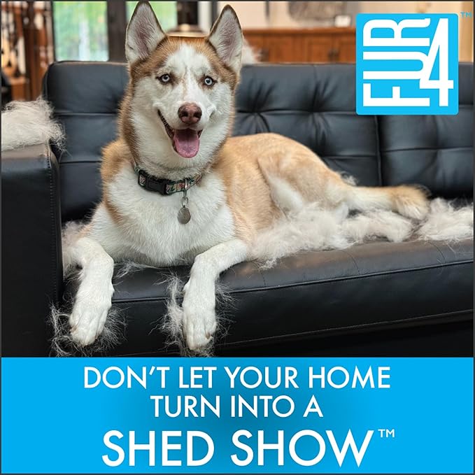 FUR4 deShedding Cat Brush for Short Hair Cats – Pet Hair Brush with 4 Carbon Fiber Edges – deShedding Tool Removes Loose Fur – Gentle & Effective Cat Grooming Brush for Shedding