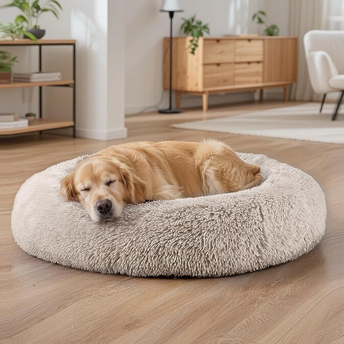 Dog Beds Large Sized Dog and Cats, 32in Pet Beds for Large Pet, Washable Indestructible Extra Large Dog Bed (Brown)