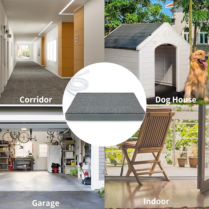 Heated Pet Beds for Indoor/Outdoor Cat & Dog Orthopedic Foam Warming Cat Beds Auto Temperature Control, Washable Cover with Waterproof Liner Thermo Kitty Electric Heating Bed