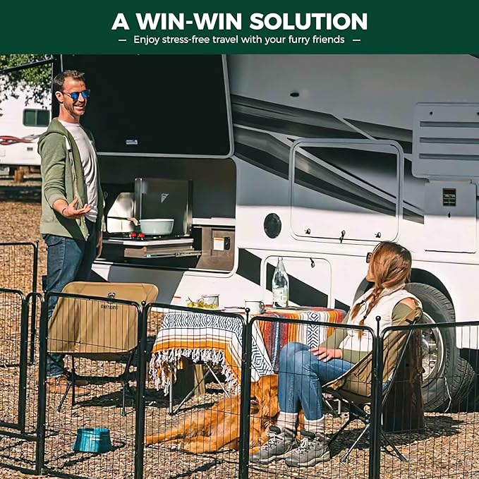 FXW Rollick Unleashed Dog Playpen for Indoor, Yard, RV Camping, 45 inch 16 Panels for Large Dogs│Patented
