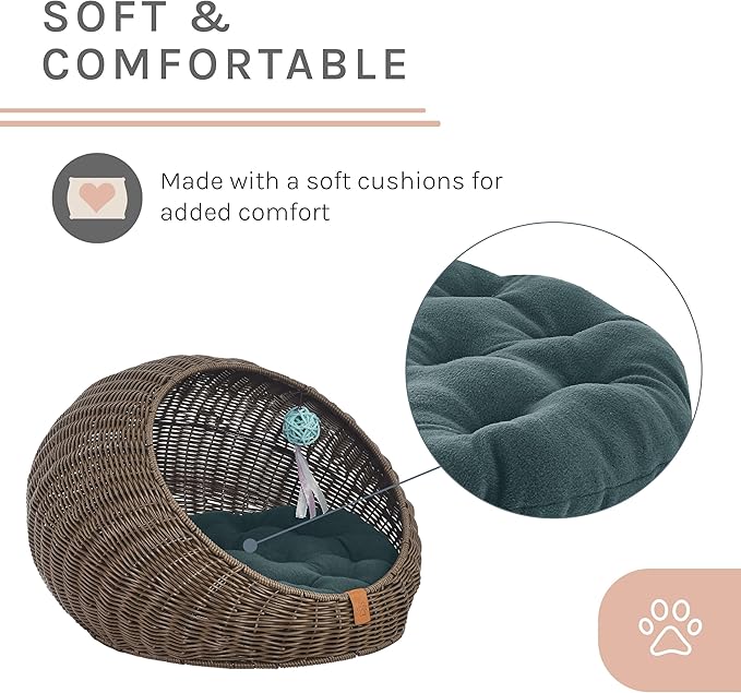 Sam's Pets Nala 20'' Dog Cat Bed in Brown Oak