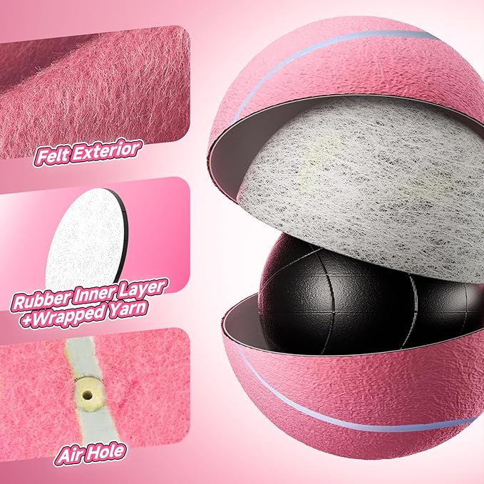 HETOO Large Dog Tennis Balls: 9.5 inch Pink Dog Toys- Giant Big Outdoor Dog Toys Balls- Dog Tennis Ball Toys for Small Medium Large Dogs- Pet Toys Birthday Gift