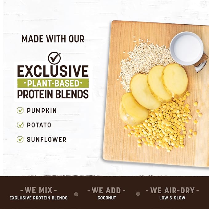 Earth Animal Wisdom Air-Dried Jerky from The Seed Recipe | Dog Treats | Dog Snacks | Premium Natural Plant-Based Jerky Strips | 4 oz |Made in The USA (Pack of 3)