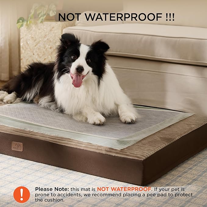 Bedsure XL Dog Bed for Crate - Large Orthopedic Pet Beds with Removable Machine Washable Cover, NOT Waterproof Egg Crate Foam Puppy Pad, Suitable for Pet Up to 80 lbs, 41"x27"