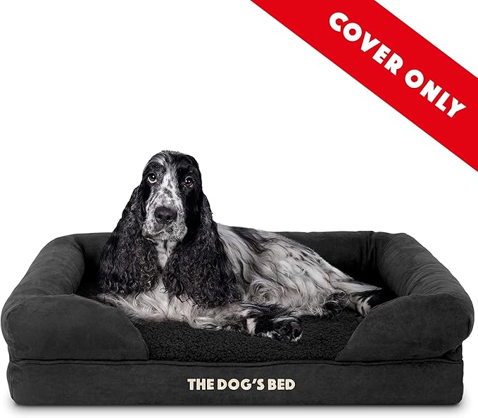 The Dog's Bed Replacement Outer Cover ONLY (Outer Cover ONLY - NO Bed, NO Waterproof Inner) for The Dog's Bed, Washable Plush Fabric, Medium (Black Plush)