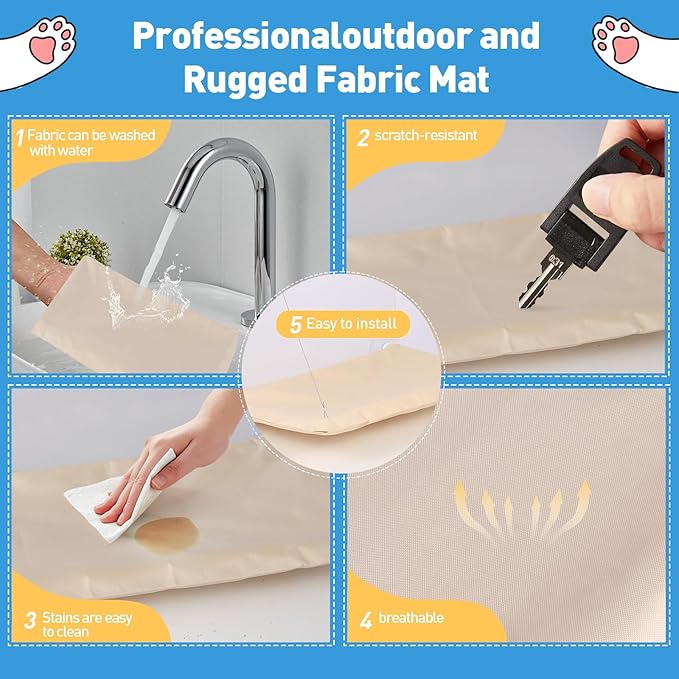 Cats Window Perch, Window cat Bed,Hammock, House, Equipped with Two Powerful Suction Cups, The Load-Bearing Capacity is Stronger, and The cat can Rest Assured to bask in The Sun(Khaki)