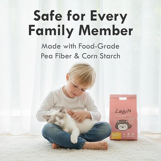 Lady N Granular Tofu Cat Litter Mini-Pellet Compatible with Automatic Self-Cleaning Cat Litter Box, Premium Clumping Ultra Absorbent, Low Tracking, Odor Control 9lb Yosemite Scent