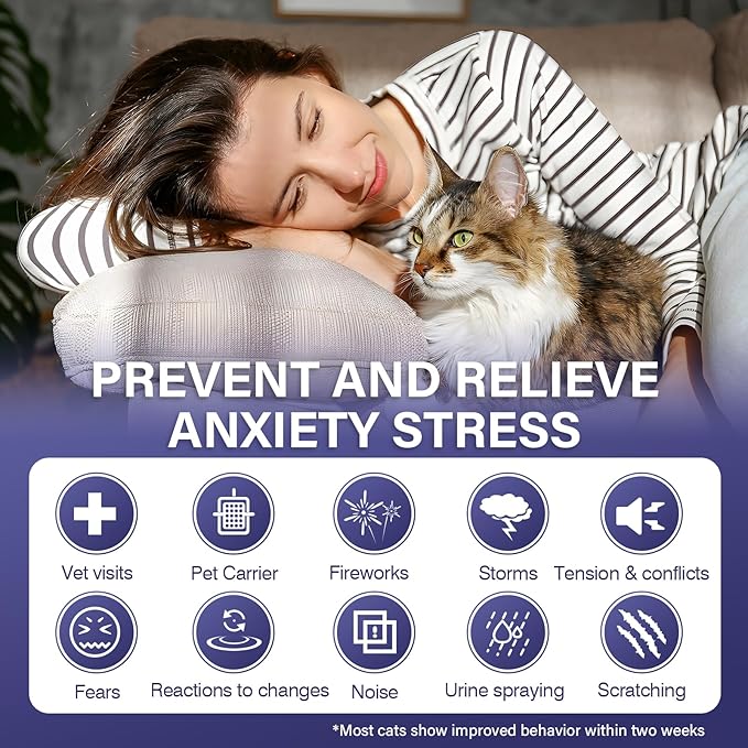 Cat Calming Diffuser Refill 9 Pack Pheromone Diffuser to Calm Cats 270 Days Effectively Anti Anxiety Relief Stress Cat Pheromones Calming Refills 48ml/Bottle Fits All Cats And Common Diffusers Plug in