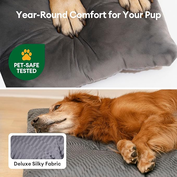 FUNNY FUZZY 30x20 Washable Dog Bed Crate Mat, 2 in1 Pet Pillow Sleeping Bed, Fluffy Deluxe Kennel Mattress for Medium Dog and Cat,Charcoal Grey,M