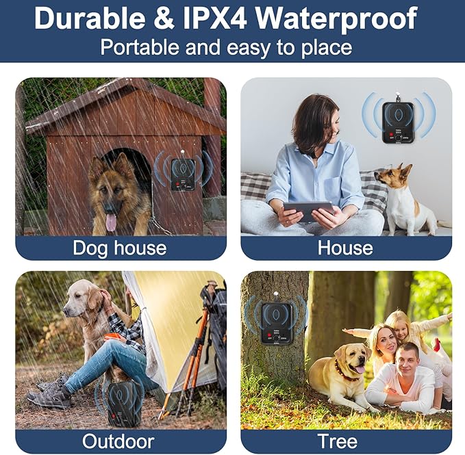 YEOWWW! Anti Barking Device, Rechargeable Dog Barking Control Devices, Sonic Bark Deterrent Devices,Ultrasonic Anti Bark Device for Dogs with 3 Modes, Dog Barking Silencer Indoor Outdoor 2