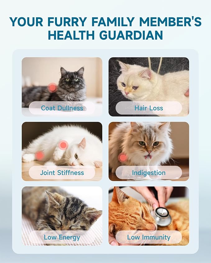 Collagen for Cats - Hip and Joint Supplement, Digestive & Immunity Support, Skin & Coat Health, Liquid Collagen for Cats with MSM, Glucosamine, Coconut Oil, Vitamin E, Roast Chicken Flavored, 60ml