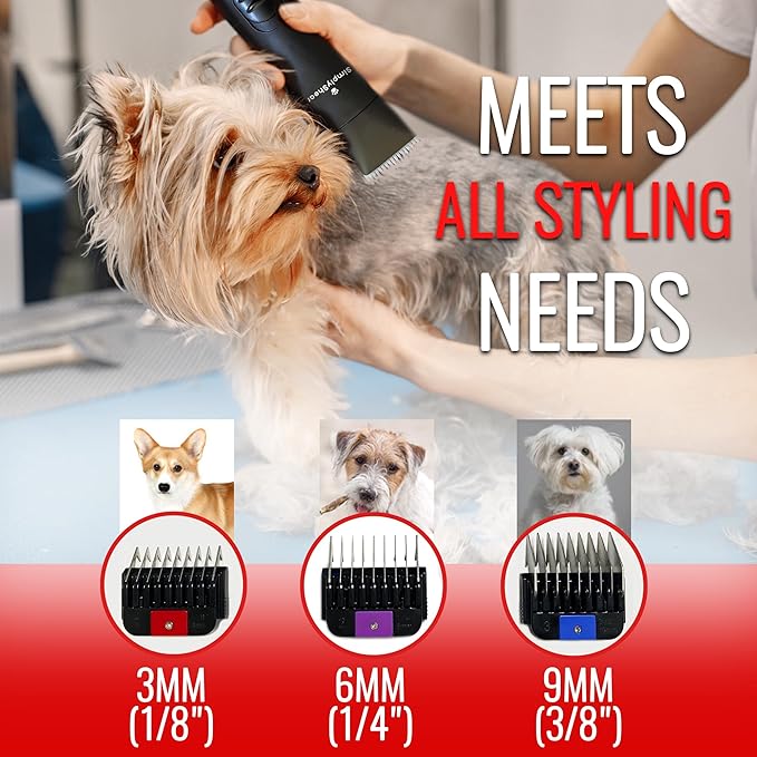 Premium Dog Clippers for Grooming, High-Performance 2-Speed Corded Shears with Metal Comb Attachments, Quiet and Reliable Grooming Kit for Dogs and Cats