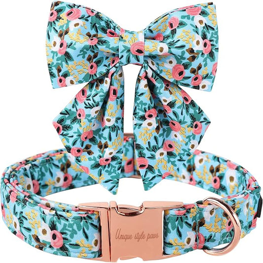 Unique style paws Dog Collar Bow tie Collar Adjustable Collars for Dogs and Cats Small Medium Large