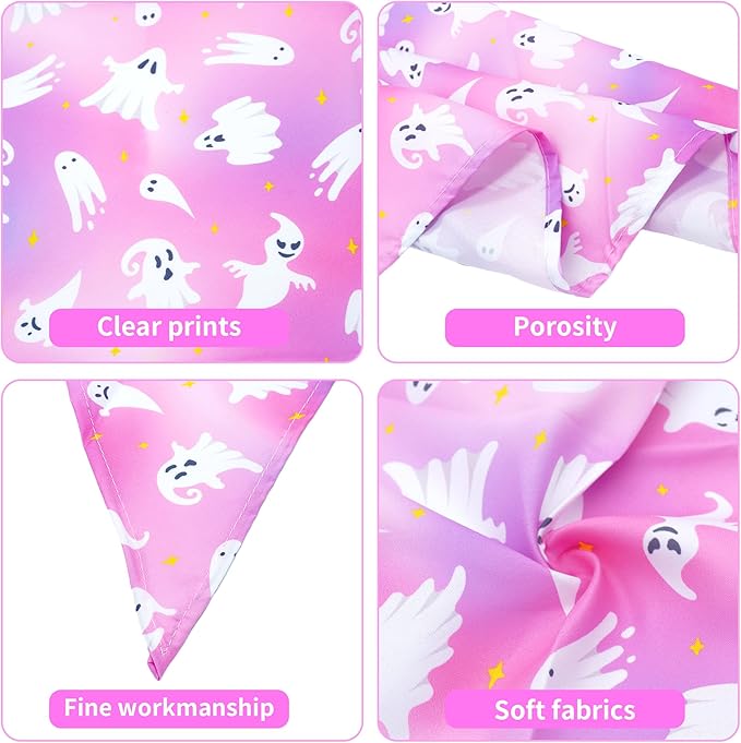 Halloween Dogs Bandanas for Large Dog 33" Halloween Dog Bandana 7 Pack Sewing Hemming Dogs Scarves for XXL Breed Grooming L