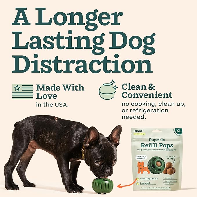 WOOF Pupsicle Refill Pops, Delicious Long Lasting Dog Treats, Pre-Made Pupsicle Refills for Dogs, Wholesome Ingredients, Low-Mess Chicken Pet Treats - XL Pops - 5 Count - 2 Pack