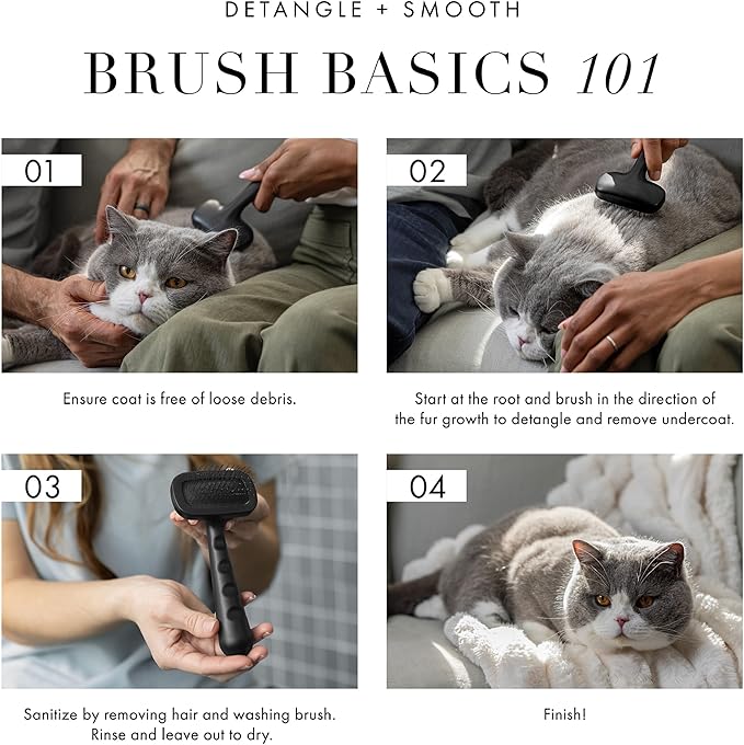 Tweezerman Dog and Cat Slicker Brush for Small Pets, Grooming Brush with Coated Bristles to Prevent Scratching and Ergonomic Handle