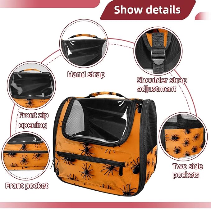 Spiders 1 Cat Backpack Carrier Pet Backpack Carrier for Small Dogs and Medium cat Puppy Kitten Bunny
