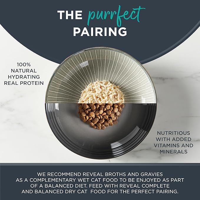 Reveal Natural Wet Canned Cat Food, Limited Ingredient, Grain-Free, High Protein with No Artificial Additives, Fish Variety in Broth (12 x 2.47 oz Cans)