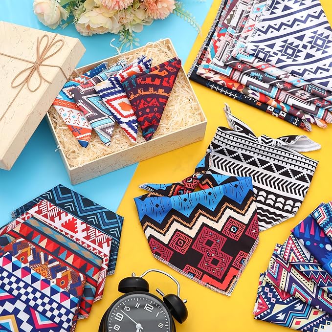 Amylove 120 Pcs Halloween Dog Bandanas Bulk Thanksgiving Day Holiday Triangle Dog Pack Puppy Kerchief Bandana Adjustable Pet Scarf for Pet Cat Costume Accessories Decor(Geometry)