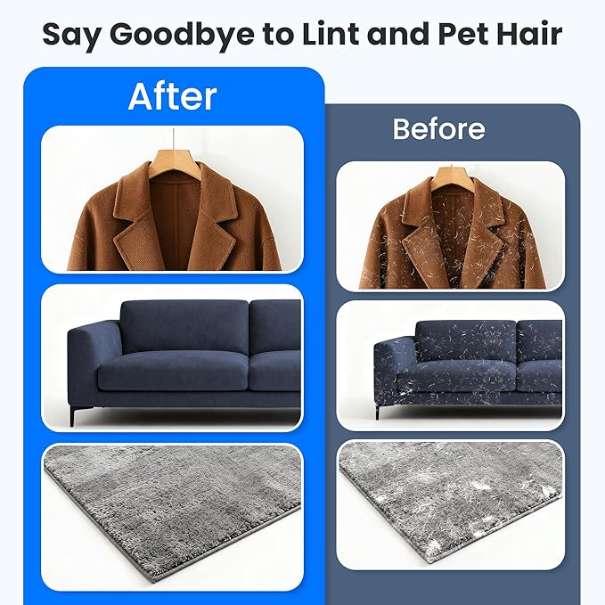 Pet Hair Removal Glove for Cats & Dogs, Upgraded Four-Finger Magic Brush Electrostatic Pet Hair Gloves, Reusable Pet Hair Remover Tool for Laundry, Couch, Carpet, Car Seat