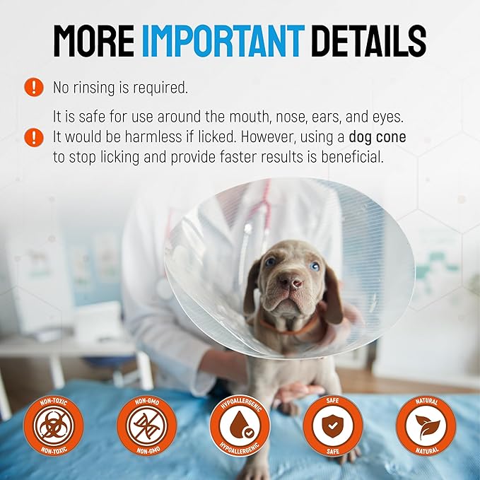 Hot Spot Treatment for Dogs – Silver Wound Spray Helps with Irritation, Bites, Burns, Rashes, Itch, Scratching – Better Use with a Dog Cone – 4 oz