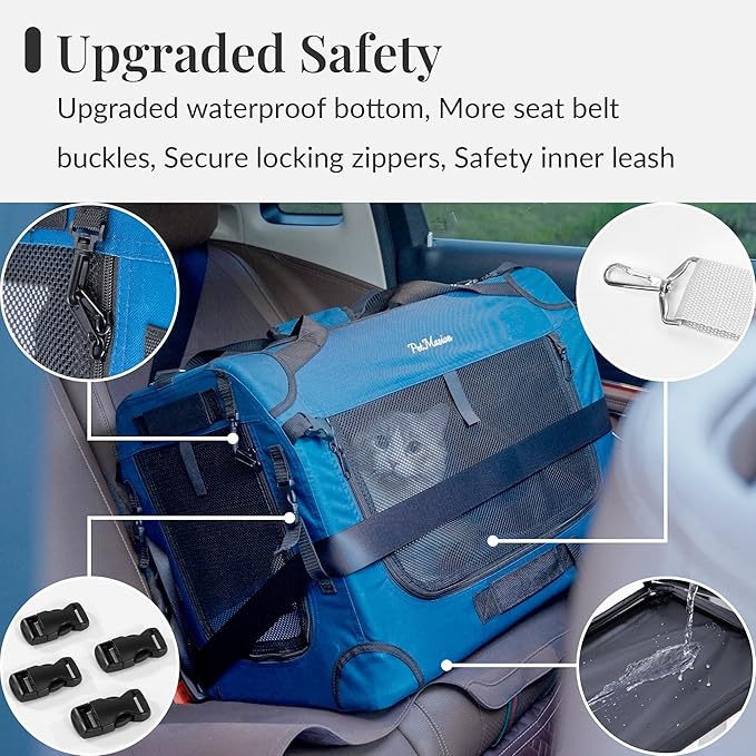 Extra Large Cat Carrier for 2 Cats, Soft Pet Car Travel XL Bag for Large Big Cat 20lbs+, for Two Cats Long Trips Ride 24"x16.5"x16.5" with Litter Box