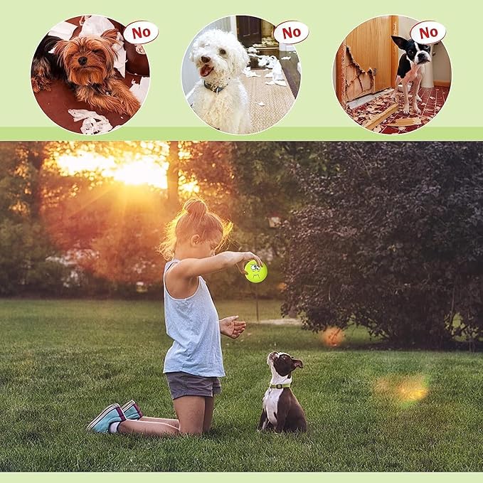 Squeaky Dog Toys Latex Rubber Soft Dog Squeaky Toys Squeaky Chewing Teething Fetching Dog Balls Puppy Toys Gifts for Pets Medium Small Dogs 6Pcs/Set