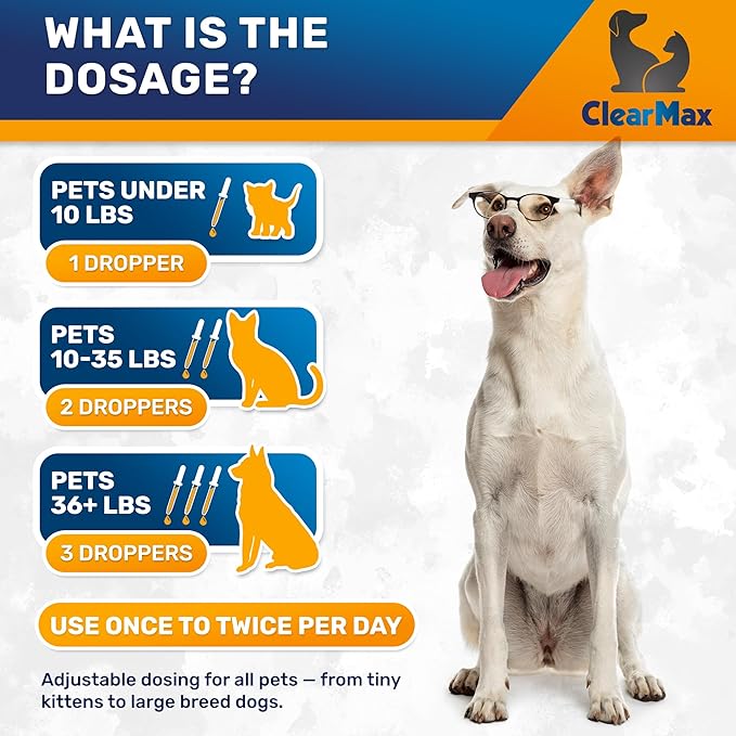 Liquid Probiotics for Dogs and Cats – 6 Billion CFU Pet Digestive Support – Dog Probiotics with Enzymes – Cat Probiotic Supplement – 2-oz Bottle