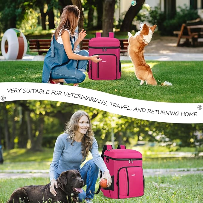 ANILD Dog Travel Backpack - Airline Approved Double-layer Pet Travel Backpack with 2 Food Storage Bag and 2 Foldable Silicone Bowls for Hiking & Camping