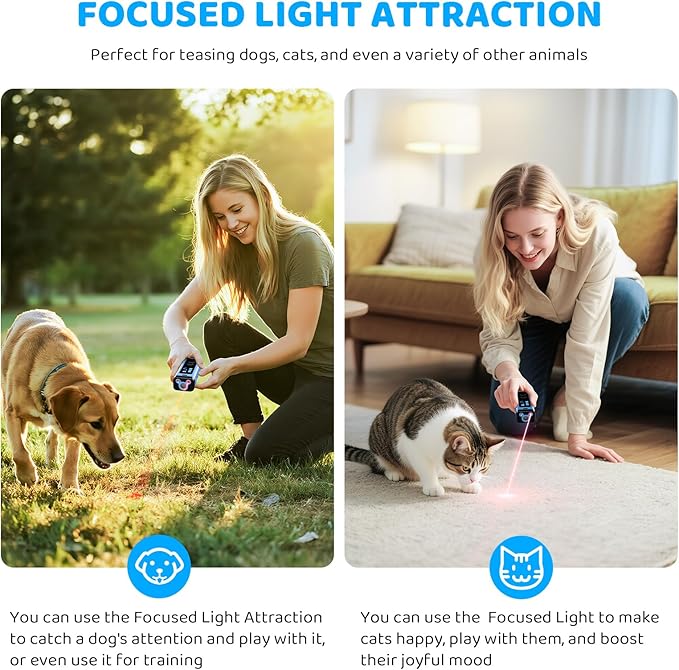 SAMULE Ultrasonic Dog Bark Deterrent Device 30 FT Handheld Anti Barking Control Device LED Barkshield for Dogs Puppy Training Tools with 5 Modes & USB-C Rechargeable for Indoor Outdoor