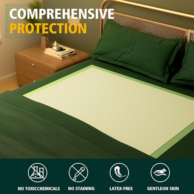 Disposable Bed Pads 40"X40" Extra Large Pee Pads for Incontinence 140 Gram Heavy Duty Super Absorbent Underpads Waterproof Chucks Pads for Adults, Elderly or Pets [100x100CM, 10pcs]