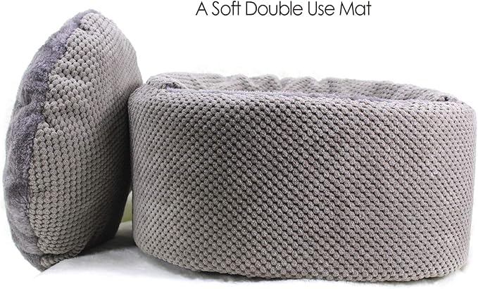 Winsterch Large Cat Cave Bed - Soft, Enclosed & Washable for Indoor/Outdoor Cats & Kittens, Anti-Slip Bottom, Calming, Covered (Gray, 16.5 x 16.5 x 7.48 in)