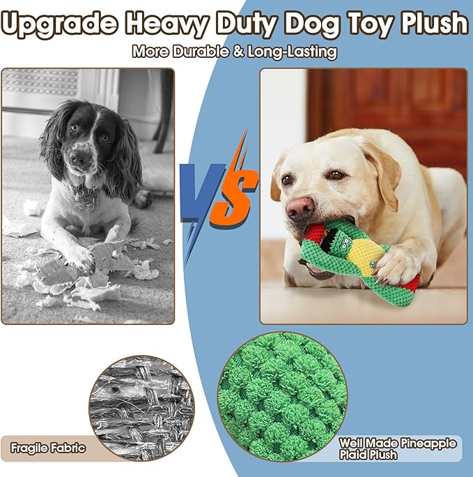 Squeaky Dog Chew Toys for Aggressive Chewers, Dog Toys for Large Medium Small Breed, Indestructible Tough Durable Dogs Toys Interactive Puppy Teeth Clean Natural Rubber(Raccoon & Zombie)