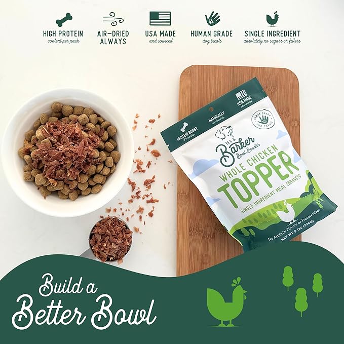 Beg & Barker Chicken Dog Food Toppers for Picky Eaters (8 Ounce, Pack of 1) - Bowl Booster with Whole Chicken - Premium Meal Mixers for Dogs - Single Ingredient, Human Grade, Grain Free