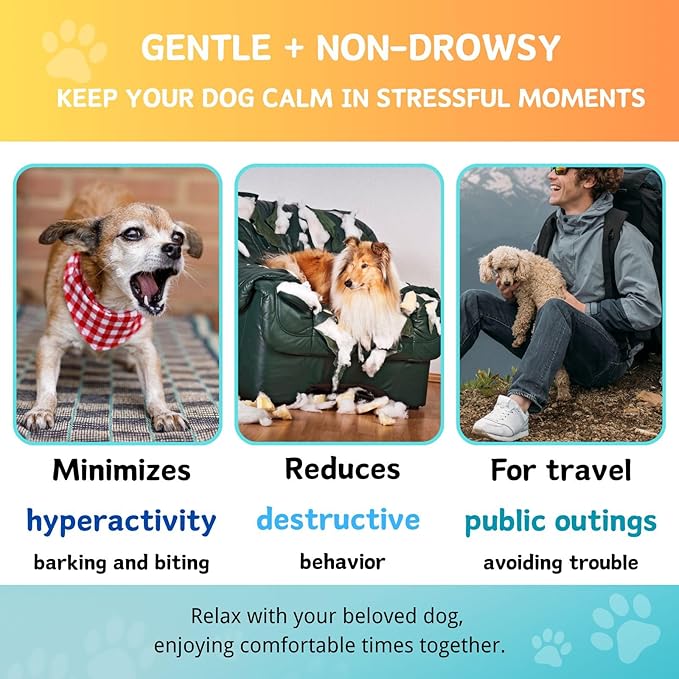 Hemp Calming Chew for Dog - 200 Chews Dog Calming Treats -Dogs Anxiety & Stress Relief Valerian Root Chamomile Melatonin for Separation, Barking, Stress & Slee- Chicken Flavor