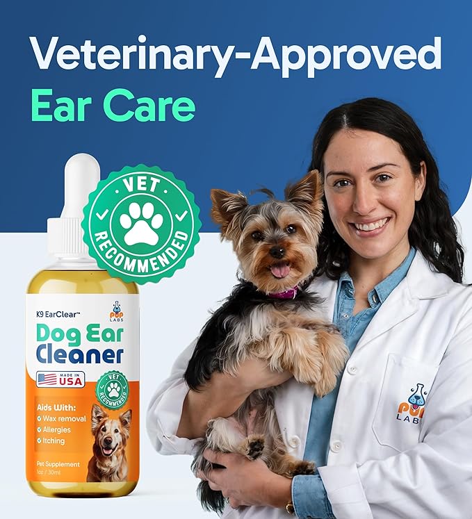 Ear Clear, Natural Dog Ear Cleaner and Infection Treatment for Dogs, Dog Drops for Itching, Irritation, & Wax Build-Up, 2-Pack