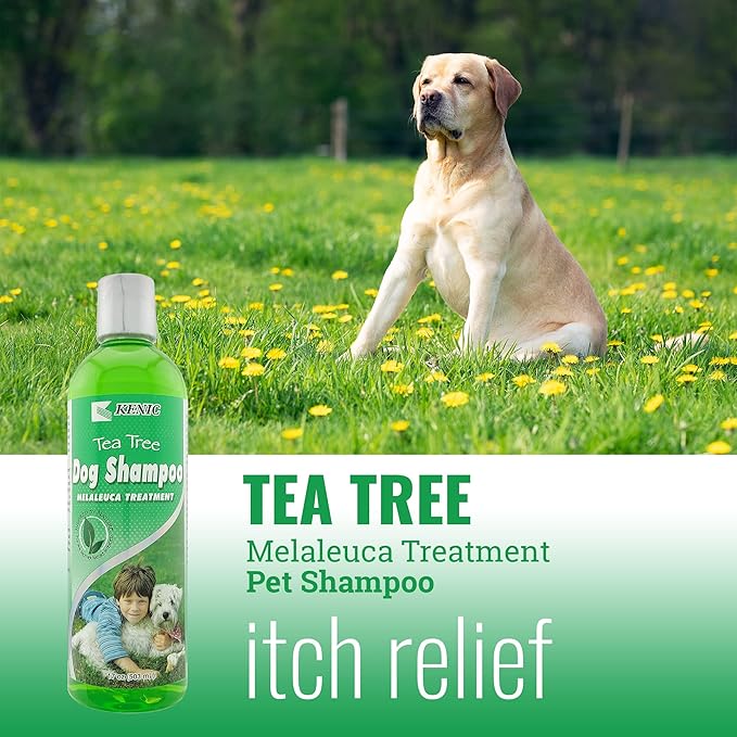 Kenic Tea Tree & Vitamin Pro Conditioning Anti-Dandruff Shampoo for Dogs, Soothes Skin & Irritations, Deep Clean and Fast Anti-Itch Nourishing Formula, Made in USA