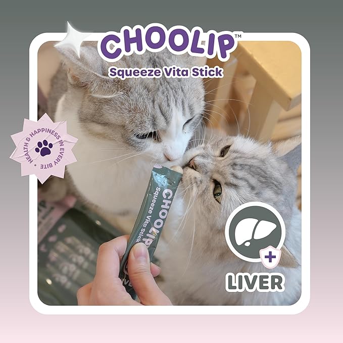Choolip 2-Pack | Squeeze Vita Stick Lickable Treats for Dogs & Cats. 7 Liver Support Sticks with Essential multivitamins. Soft and Tasty Paste for All Life Stages, Supporting Liver Health