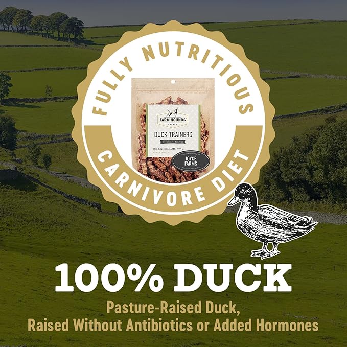 Farm Hounds - Duck Trainers - Premium Natural Jerky for Dogs - Made from 100% Humanely Raised Duck - Easy-Break - Great for Training & Treats - No Added Fillers - Made in USA - 4.5 oz - 2 Pack