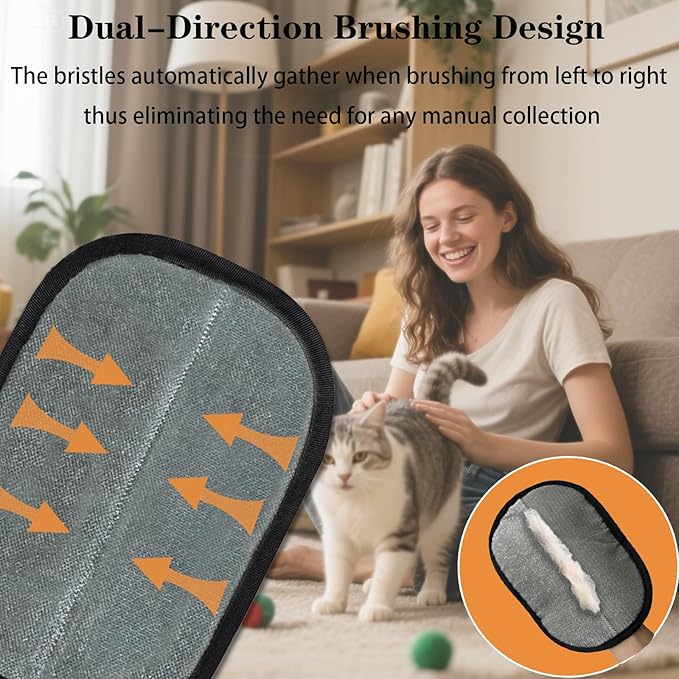 Pet Hair Removal Glove for Cats & Dogs,2 Pcs Five-Finger Electrostatic Pet Hair Gloves Reusable Pet Hair Remover Tool for Laundry,Bed Sheets Couch Clothes Carpet Car Seat,Big Size(9.5*6.7IN)